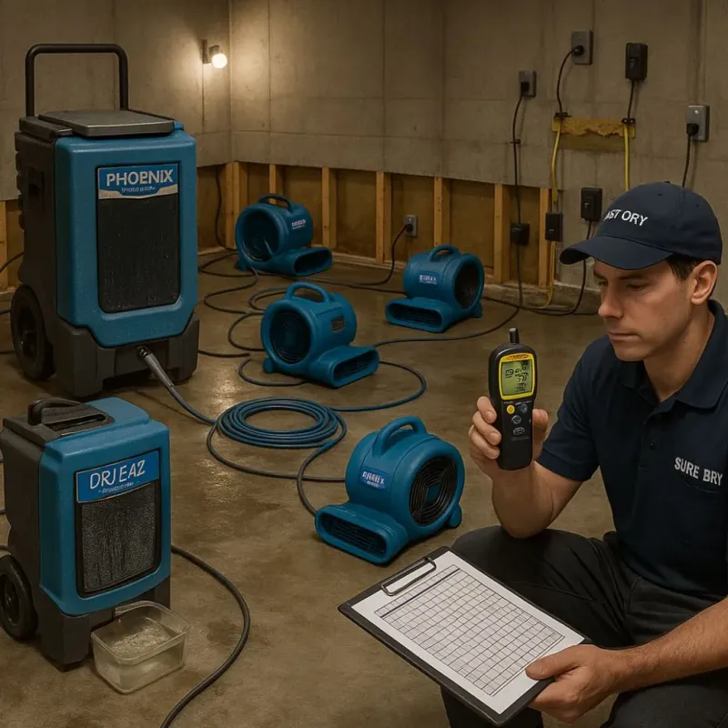 Structural Drying and Dehumidification process in Hampton Bays, NY